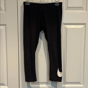 Kids Black Leggings with White Logo